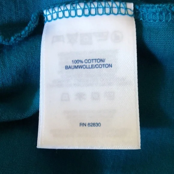 Land’s End 100% cotton 3/4 sleeve Tee Shirt tunic medium teal. EUC - Picture 4 of 5